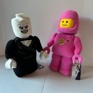NWT Lot 2 Lego Astronaut plush pink and Lego Lord Voldemort plush black/white